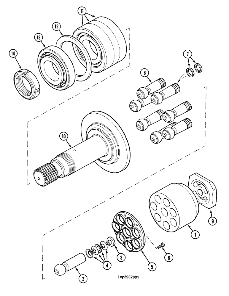 Схема запчастей Case 688C - (8B-36) - ROTARY GROUP, (-10745) (07) - HYDRAULIC SYSTEM