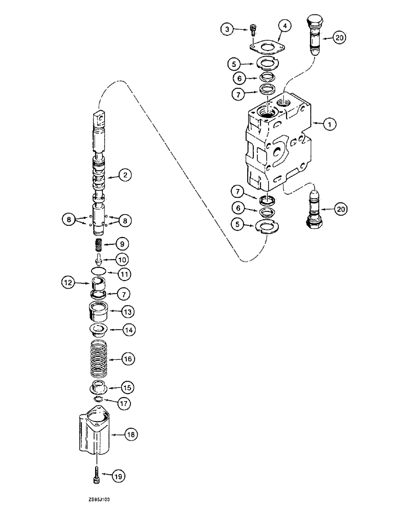 Схема запчастей Case 550E - (8-40) - LIFT SECTION (08) - HYDRAULICS