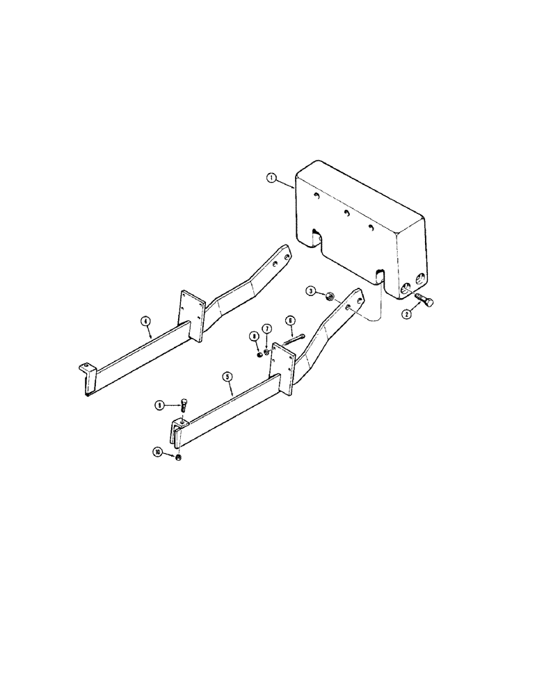 Схема запчастей Case 26B - (016) - COUNTERWEIGHTS, USED ON MODELS WITHOUT BACKHOE OR DRAFT-O-MATIC BEFORE SN 5002997 