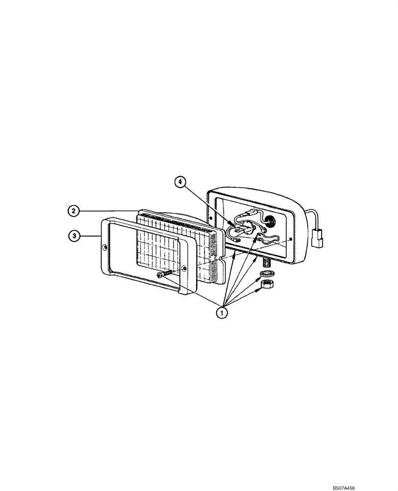 Схема запчастей Case 845 DHP - (04.21[00]) - FRONT AND REAR HEADLIGHT COMPOMENTS (04) - ELECTRICAL SYSTEMS