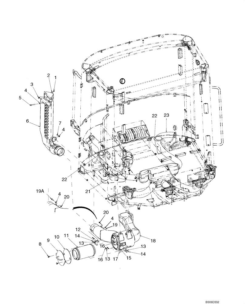 Схема запчастей Case 721E - (09-69) - CAB - HEATER AND AIR CONDITIONING DUCTS (09) - CHASSIS