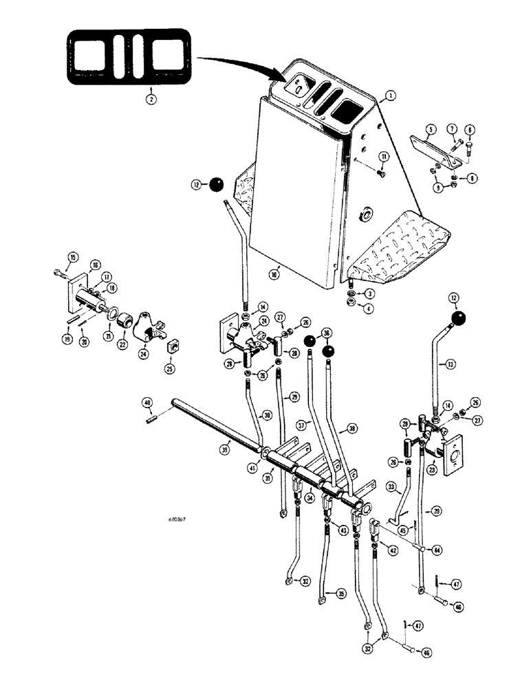 Схема запчастей Case 680CK - (232) - TWIN LEVER BACKHOE CONTROL (84) - BOOMS, DIPPERS & BUCKETS