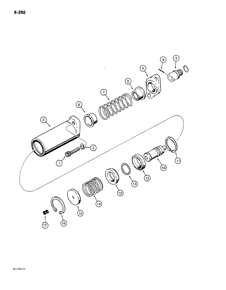 Схема запчастей Case 780C - (8-292) - HYDRECO LOADER CONTROL VALVE, LIFT SPOOL DETENT (08) - HYDRAULICS