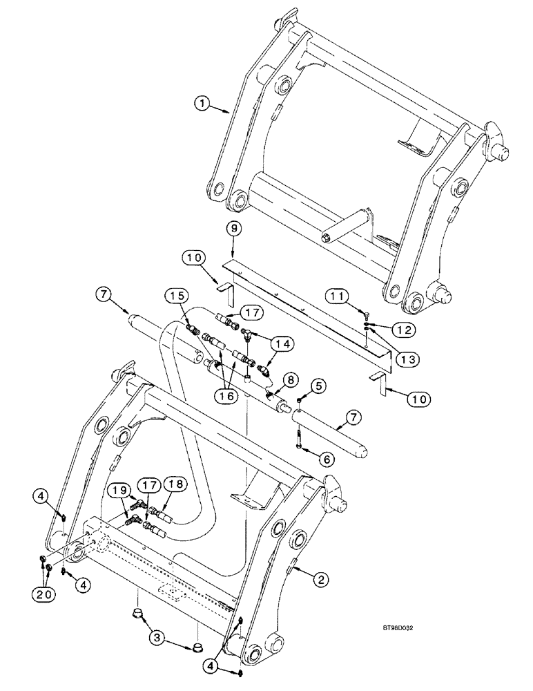 Схема запчастей Case 590SL - (9-31) - TOOL QUICK COUPLERS, TOOL QUICK COUPLER, MANUAL, TOOL QUICK (09) - CHASSIS/ATTACHMENTS