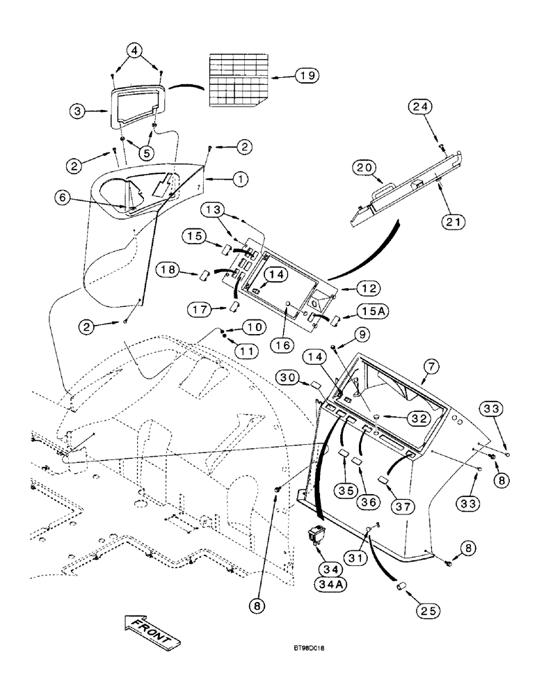 Схема запчастей Case 590SL - (4-24) - SIDE INSTRUMENT PANEL AND COVERS (04) - ELECTRICAL SYSTEMS