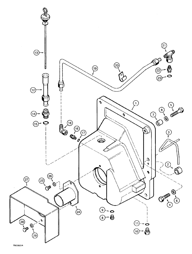 Схема запчастей Case 580SK - (6-86) - TRANSAXLE ASSEMBLY, PTO HOUSING (06) - POWER TRAIN