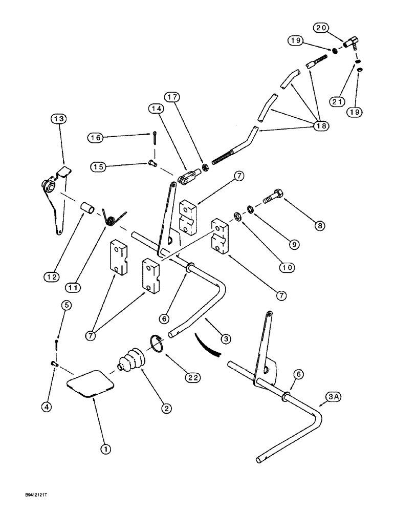 Схема запчастей Case 580SL - (3-06) - THROTTLE CONTROL LINKAGE, FOOT CONTROLS (03) - FUEL SYSTEM