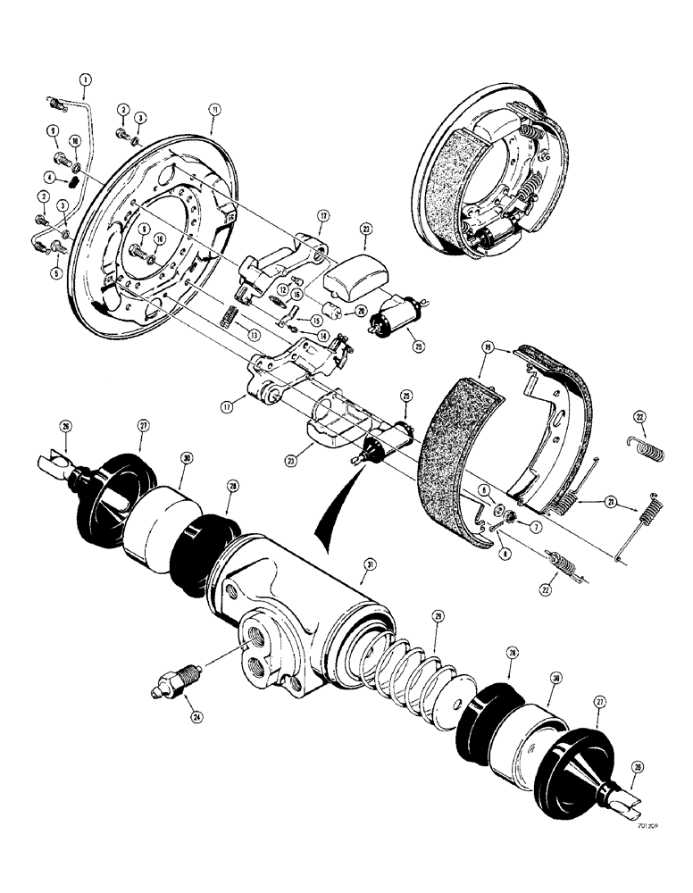 Схема запчастей Case 780 - (234) - REAR AXLES, WHEEL CYLINDERS, BRAKE SHOES AND LINING KITS (06) - POWER TRAIN