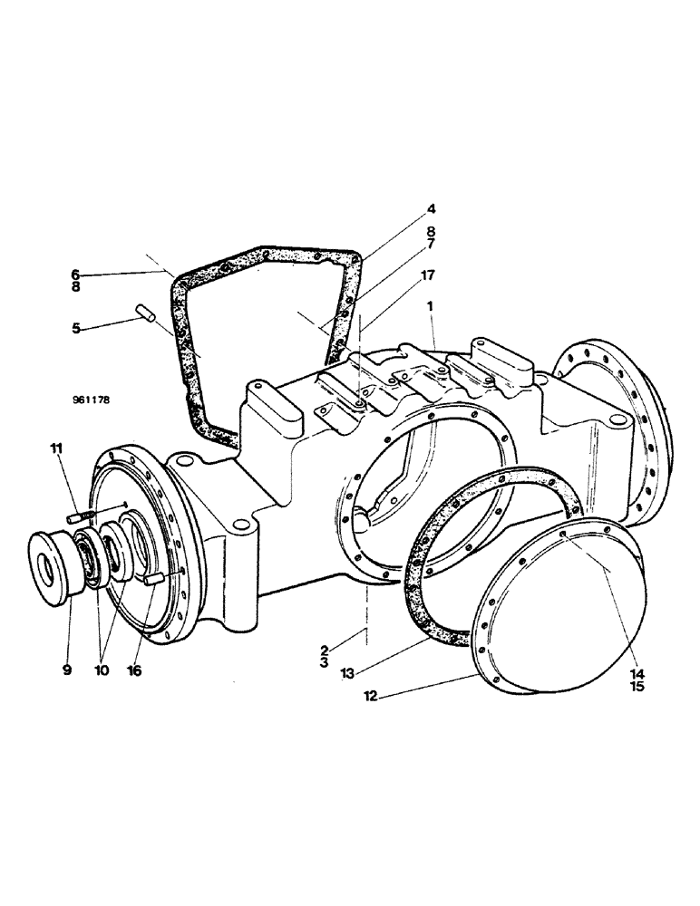 Схема запчастей Case 580G - (156) - TRANSAXLE - REAR AXLE HOUSING (06) - POWER TRAIN