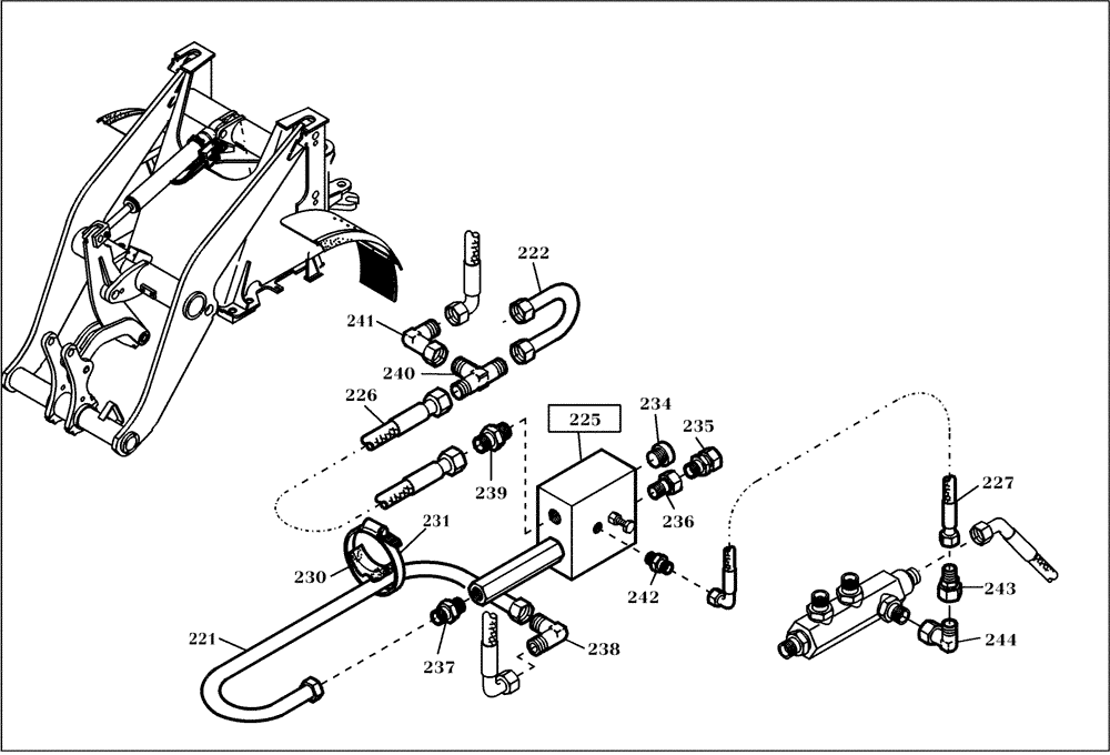 Схема запчастей Case 321D - (76.240[001]) - SAFETY-BREAK PROT. TIP CYLINDER (OPTION) (S/N 591052-UP) No Description