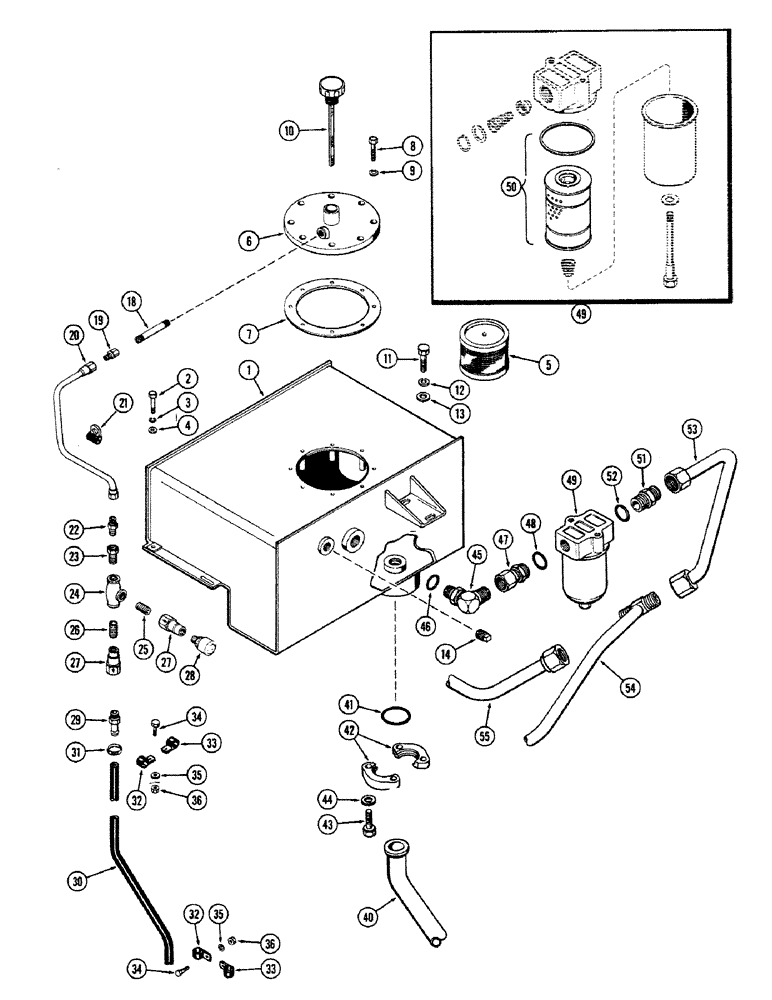 Схема запчастей Case 680CK - (116) - HYDRAULIC RESERVOIR CIRCUIT 