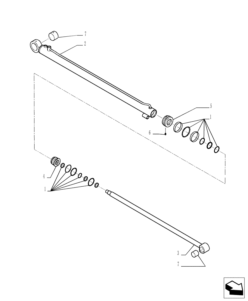 Схема запчастей Case TX1055 - (1.11.2[02]) - COMPENSATION CYLINDER - COMPONENTS - BSN XXX (35) - HYDRAULIC SYSTEMS