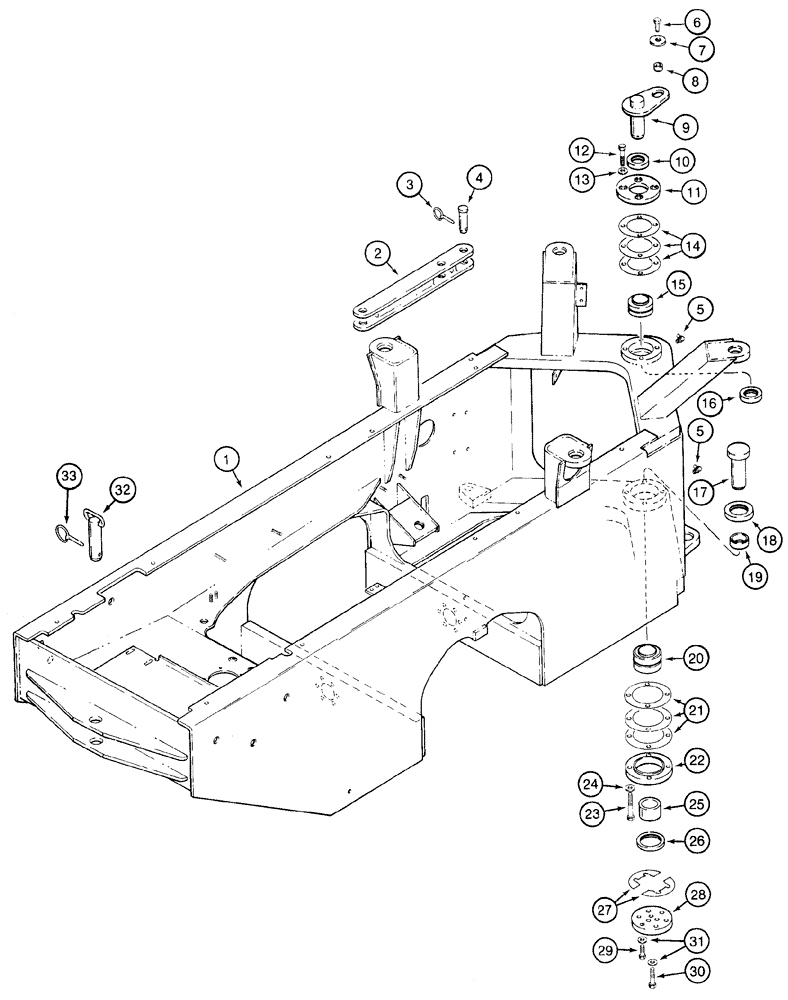 Схема запчастей Case 721C - (09-11) - FRAME, REAR - PIVOT (09) - CHASSIS