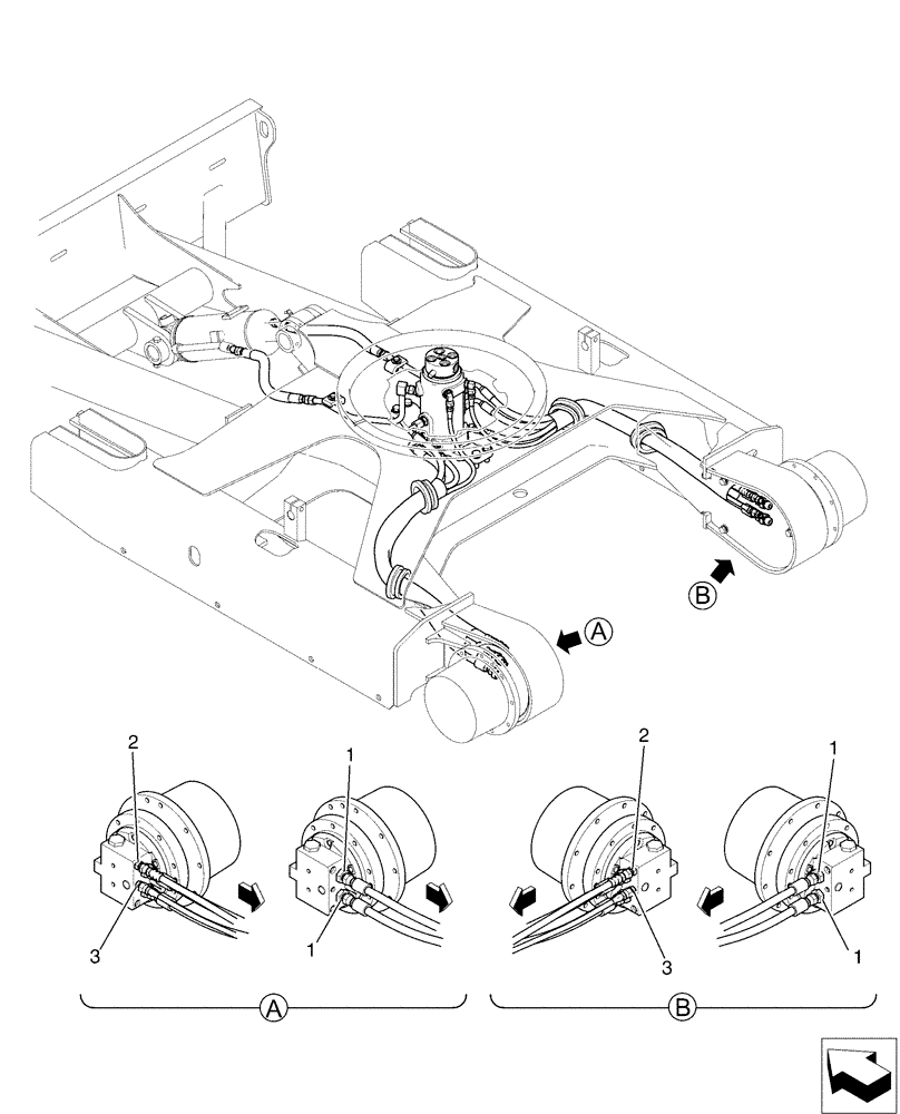 Схема запчастей Case CX36B - (02-014[00]) - HYD CONNECTOR, TRAVEL MOTOR & REDUCTION GEAR (35) - HYDRAULIC SYSTEMS