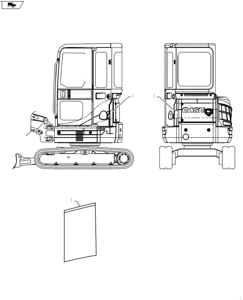 Схема запчастей Case CX27B ASN - (90.108.24) - NAME PLATE INSTALL (CAB) (90) - PLATFORM, CAB, BODYWORK AND DECALS