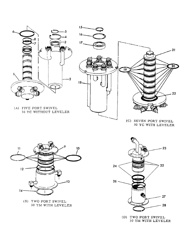 Схема запчастей Case 30YM - (056) - HYDRAULIC SWIVELS (07) - HYDRAULIC SYSTEM