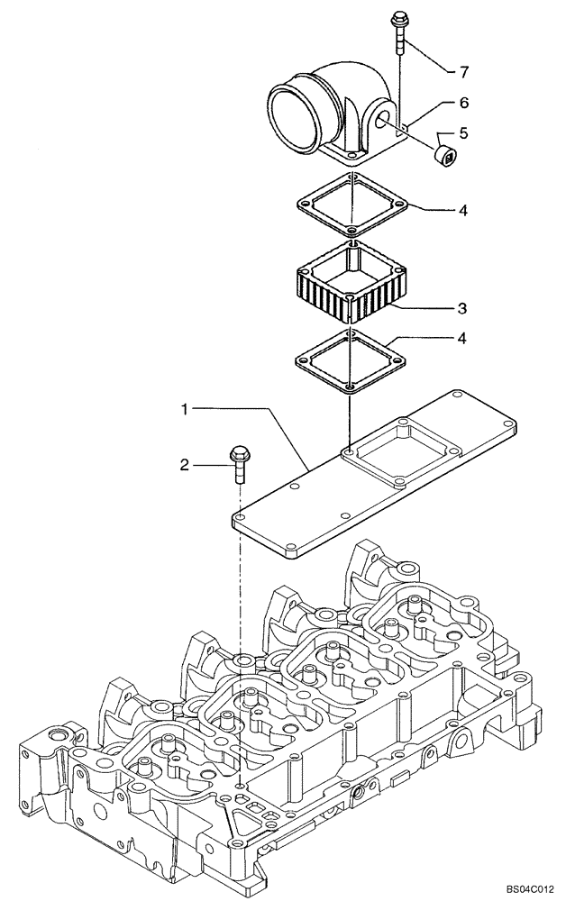 Схема запчастей Case 445 - (02-19) - MANIFOLD - INTAKE (02) - ENGINE