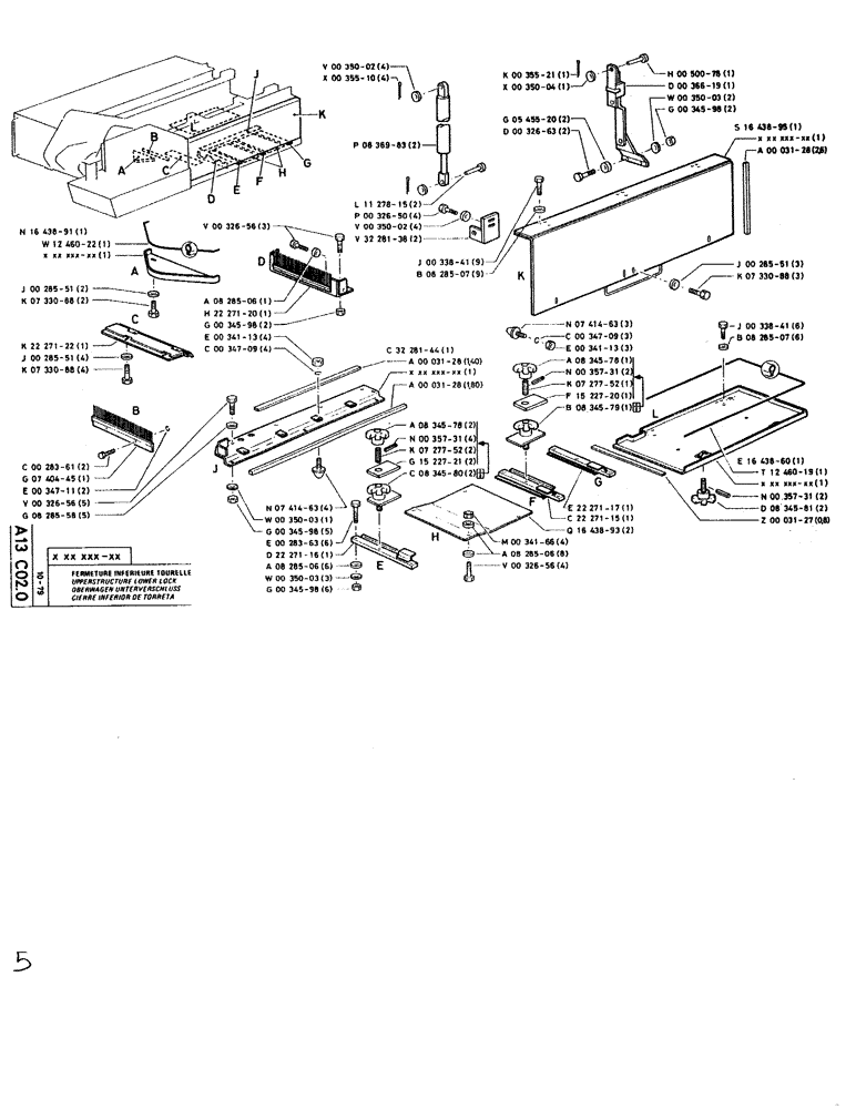 Схема запчастей Case SC150L - (001-5) - UPPERSTRUCTURE LOWER LOCK 