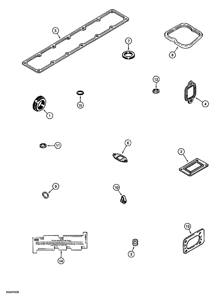 Схема запчастей Case 850G - (2-52) - GASKET KIT (PRIOR TO P.I.N. JJG0254015, EXCEPT FOR JJG0254005 TO JJG0254009) VALVE GRIND (01) - ENGINE