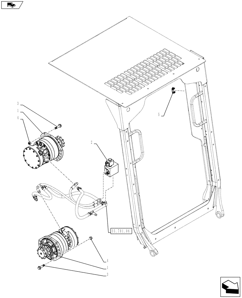 Схема запчастей Case SR130 - (35.353.AC[01]) - TRAVEL SPEED 1SPD (SR130,SR150) (35) - HYDRAULIC SYSTEMS