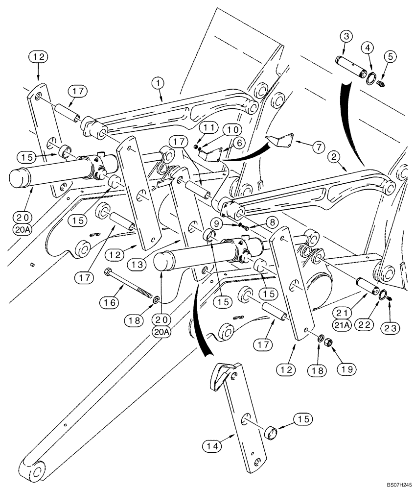 Схема запчастей Case 580SM - (09-05) - FRAME - LOADER LINKAGE (09) - CHASSIS/ATTACHMENTS