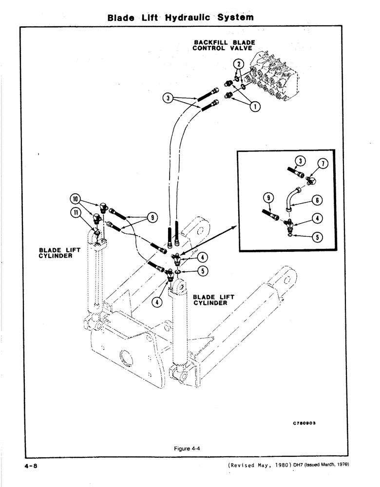 Схема запчастей Case DH7 - (4-08) - BLADE LIFT HYDRAULIC SYSTEM (35) - HYDRAULIC SYSTEMS