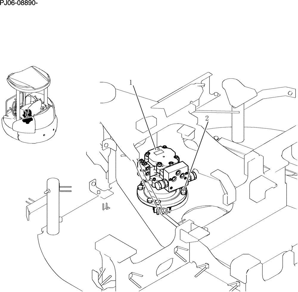 Схема запчастей Case CX50B - (074-01[1]) - MOTOR INSTAL, SWING (35) - HYDRAULIC SYSTEMS