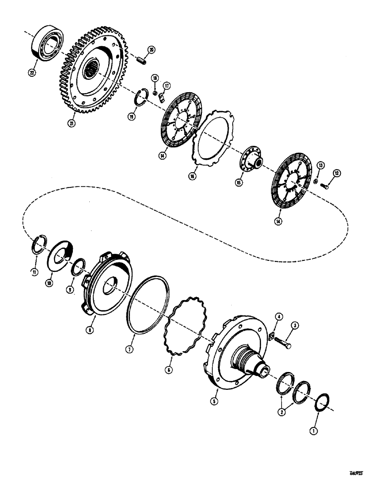 Схема запчастей Case 400 - (028) - TRANSMISSION, HIGH RANGE CLUTCH AND TRANSFER GEAR (03) - TRANSMISSION