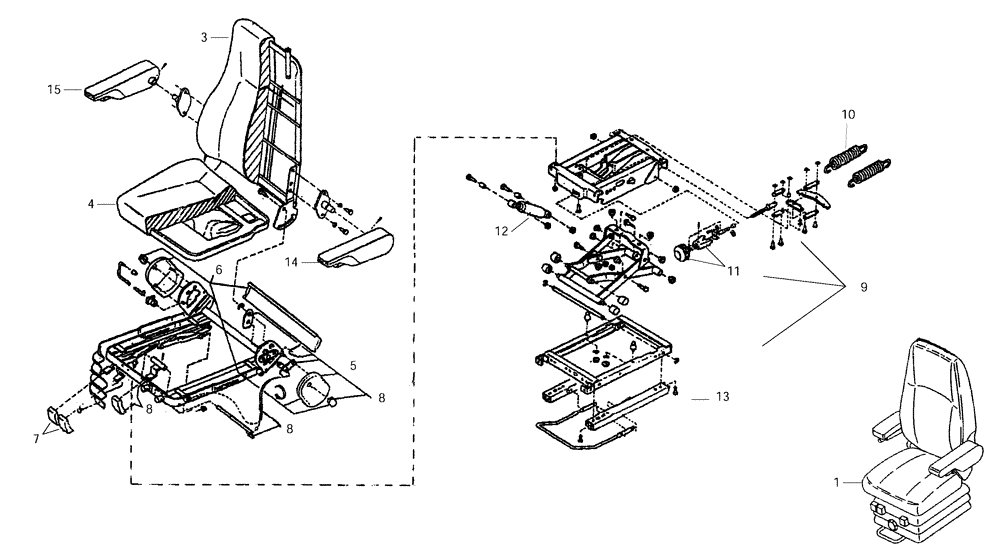 Схема запчастей Case 330 - (51B00000025[01]) - SEAT - STANDARD (10) - Cab/Cowlings