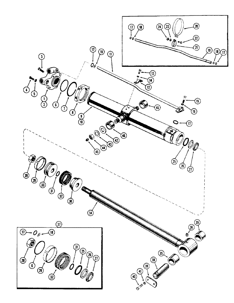 Схема запчастей Case W12 - (186) - HYDRAULIC TILT CYLINDER (08) - HYDRAULICS