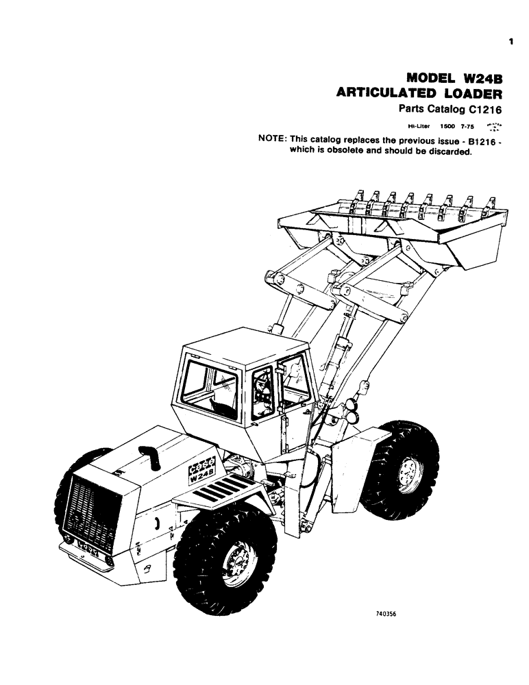 Схема запчастей Case W24B - (001) - ARTICULATED LOADER (00) - PICTORIAL INDEX