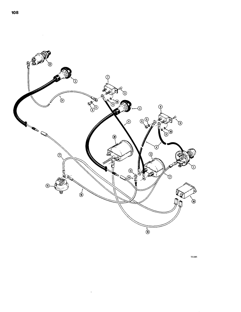 Схема запчастей Case 1150B - (108) - INSTRUMENT PANEL WIRING (06) - ELECTRICAL SYSTEMS