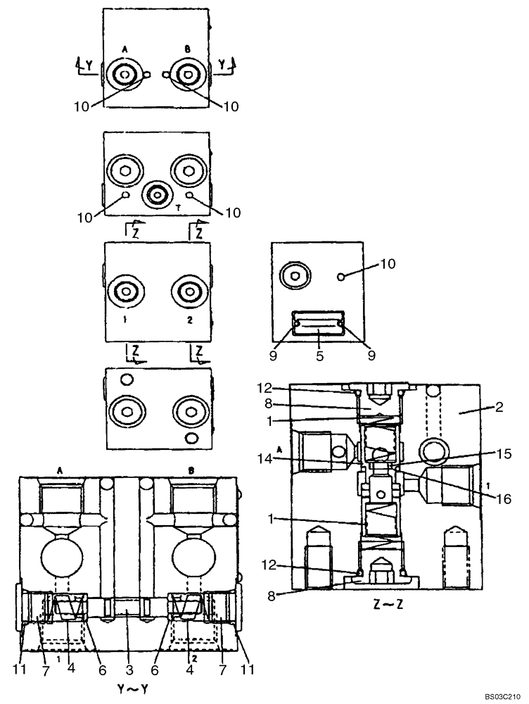 Схема запчастей Case CX135SR - (08-82) - VALVE ASSY - PILOT CONTROL LINES (08) - HYDRAULICS