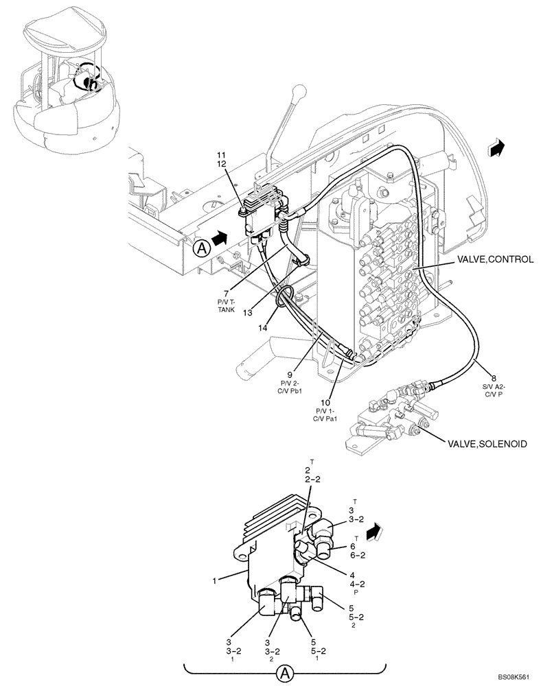 Схема запчастей Case CX27B BTW - (01-037) - CONTROL LINES, REMOTE (DOZER) (PM68H00021F1) (35) - HYDRAULIC SYSTEMS