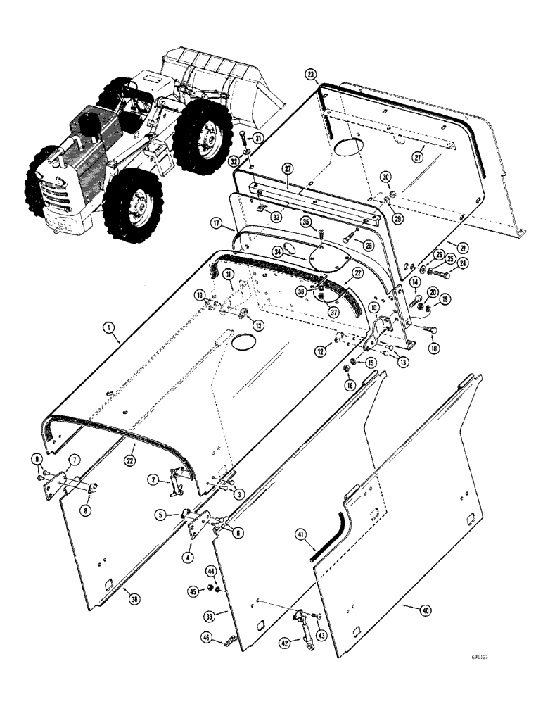 Схема запчастей Case W8C - (132) - HOOD AND ENGINE SIDE PANELS (09) - CHASSIS