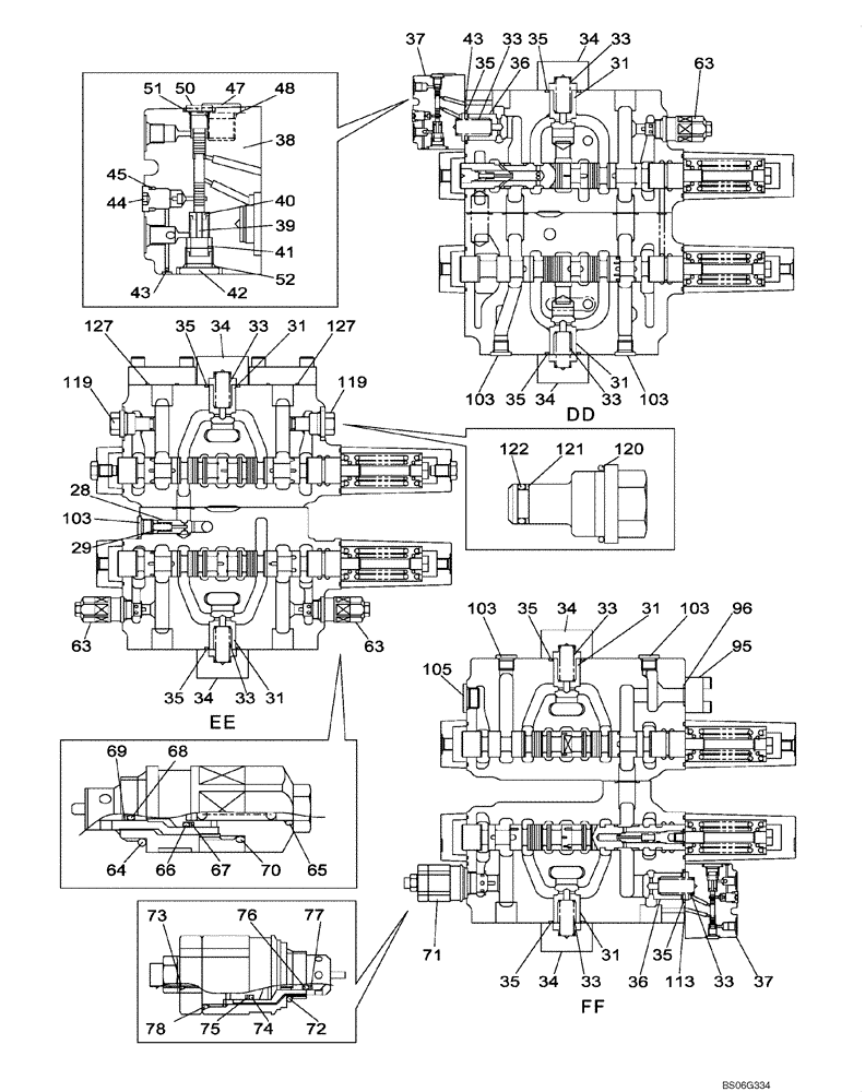 Схема запчастей Case CX460 - (08-80A) - KTJ2471 VALVE ASSY, CONTROL (DAC0746101 - DAC0746158) (08) - HYDRAULICS