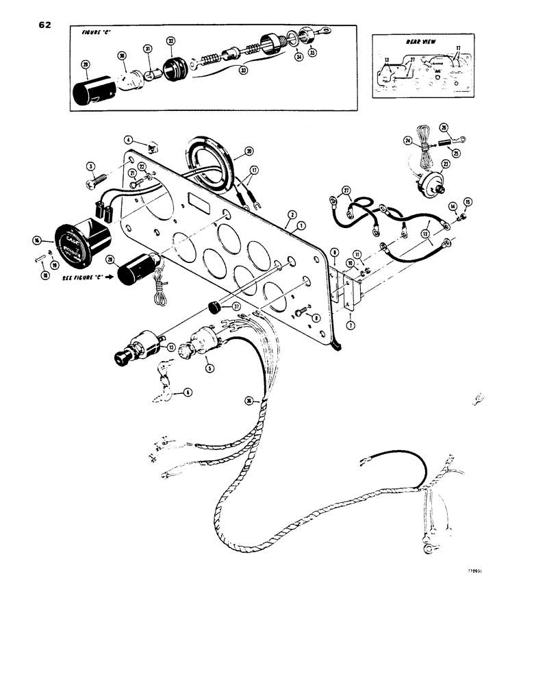 Схема запчастей Case 450 - (062) - INSTRUMENT PANEL, WIRING AND DASH LIGHT (06) - ELECTRICAL SYSTEMS