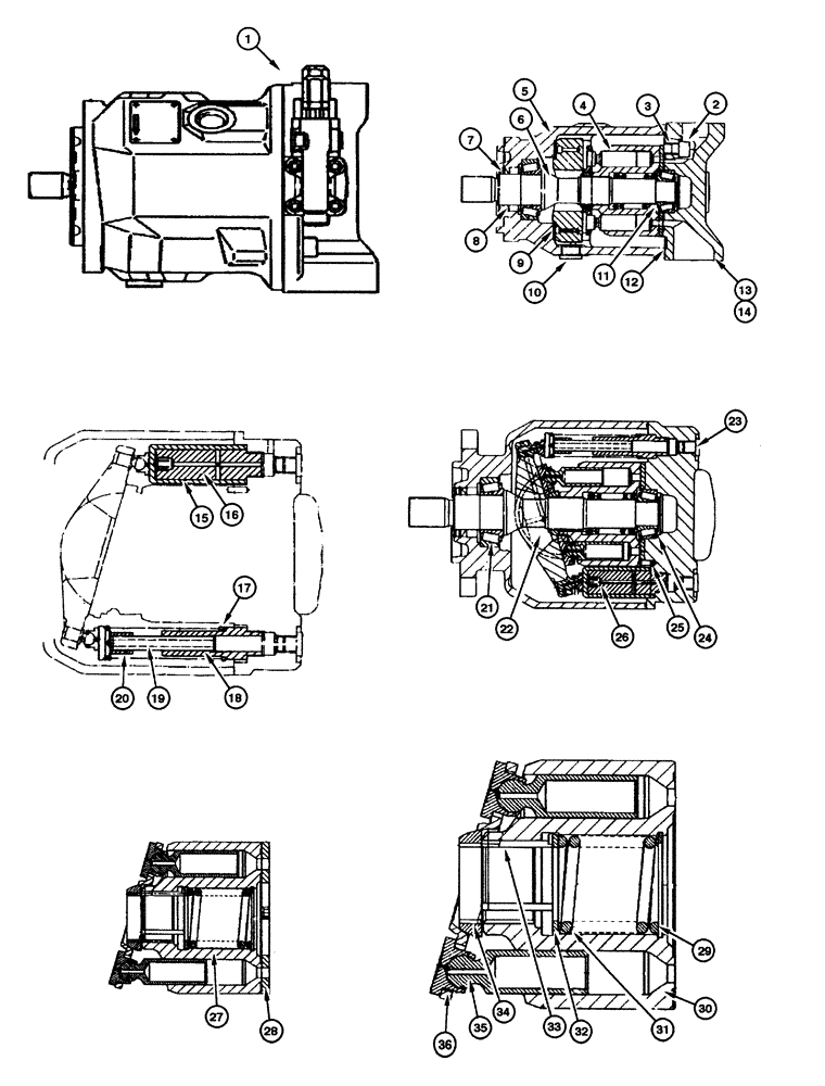 Схема запчастей Case 885 - (08.02[00]) - MAIN HYDRAULIC PUMP (08) - HYDRAULICS