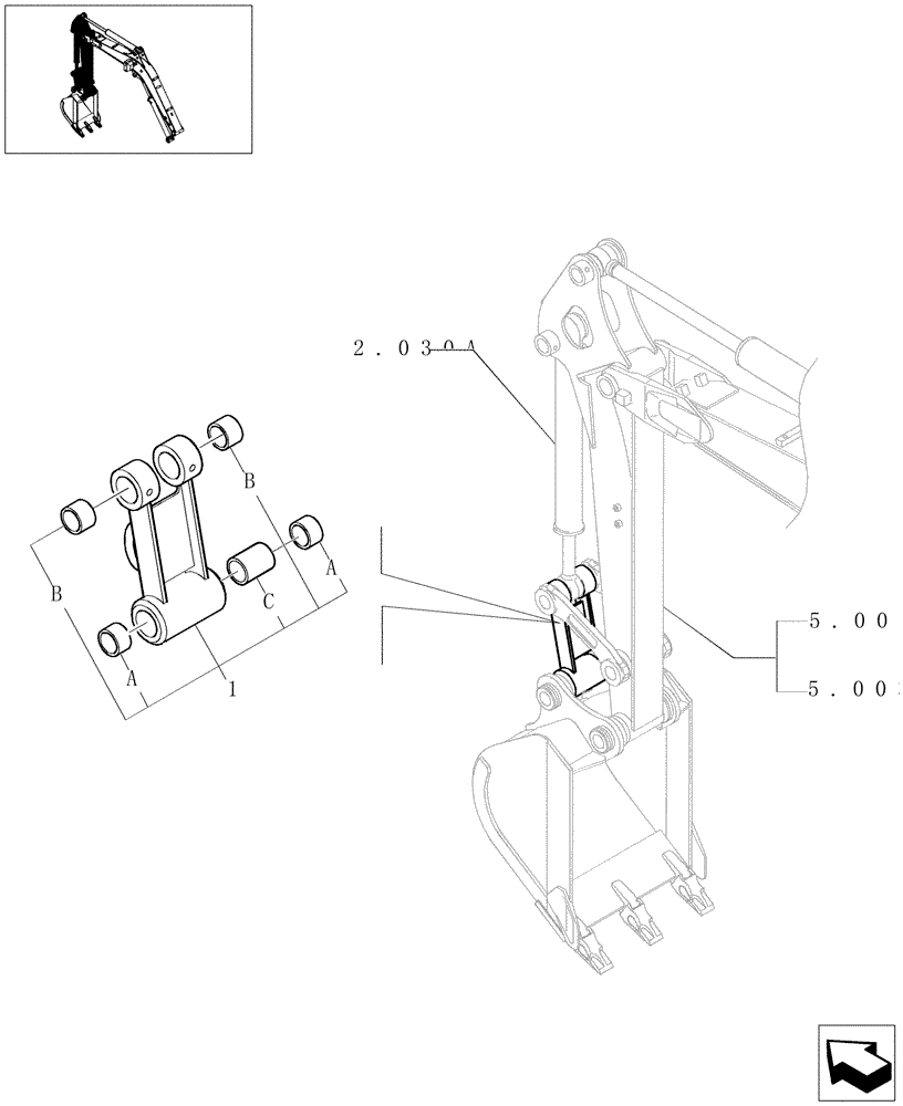 Схема запчастей Case CX22B - (5.0088[04]) - ARM CYLINDER HYD LINES (SAFETY VALVE) - 747940070, 747940080 (35) - HYDRAULIC SYSTEMS