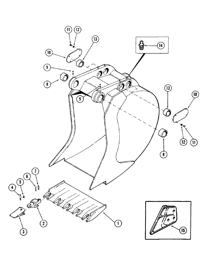 Схема запчастей Case 40 - (136) - BACKHOE BUCKETS, (SEVERE DUTY), 1/2 CU. YD BACKHOE BUCKET (24" WIDE) (84) - BOOMS, DIPPERS & BUCKETS