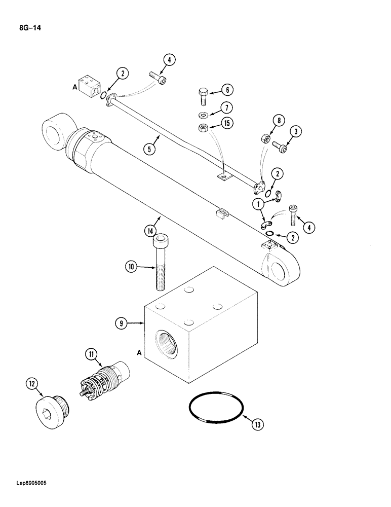 Схема запчастей Case 688 - (8G-14) - ARM CYLINDER CIRCUIT, TUBES AT CYLINDER (08) - HYDRAULICS