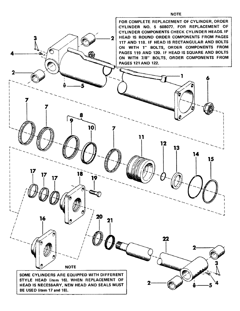 Схема запчастей Case 35EC - (119) - HOIST AND CROWD CYLINDER, (6.53" ID X 45.50" STROKE) (07) - HYDRAULIC SYSTEM