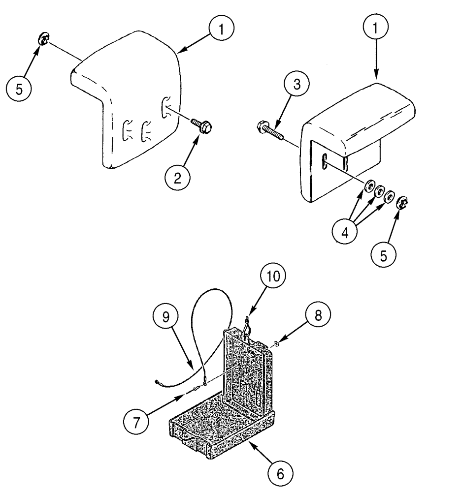 Схема запчастей Case 1150H - (09-17) - ARMREST - BOX, MANUAL (09) - CHASSIS