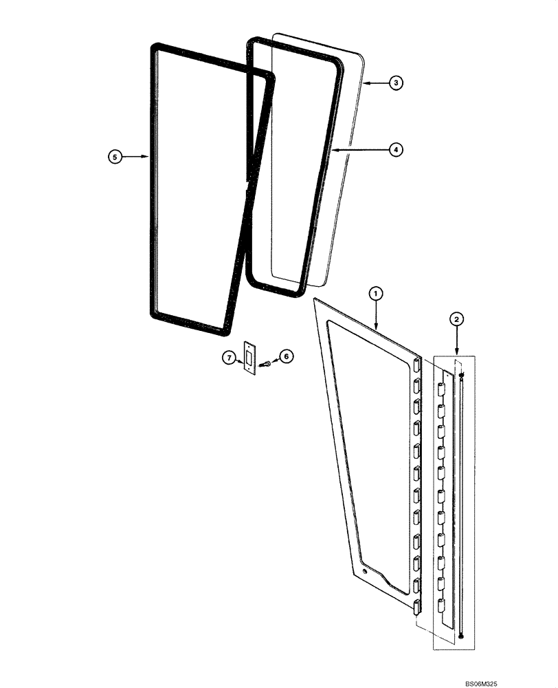 Схема запчастей Case 865 VHP - (09.31[00]) - CAB - DOOR (09) - CHASSIS