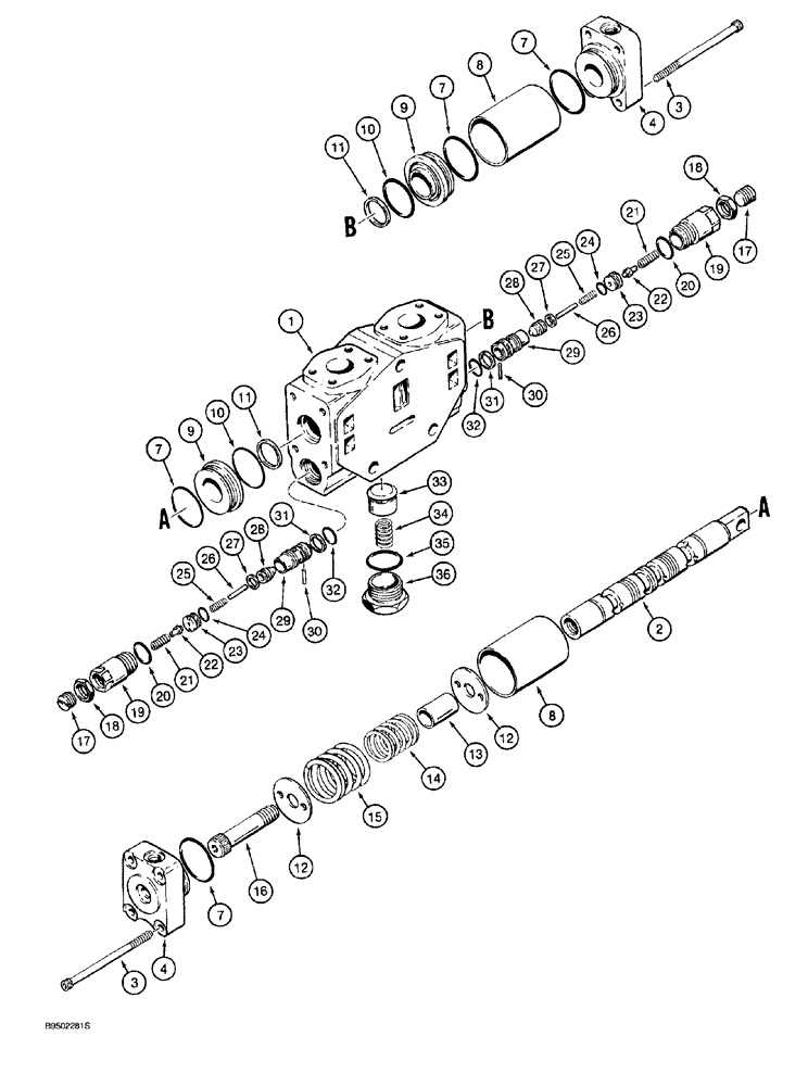 Схема запчастей Case 921 - (8-040) - LOADER BUCKET TILT SECTION, P.I.N. JEE0040188 AND AFTER (08) - HYDRAULICS