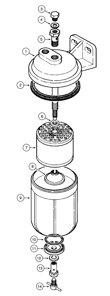 Схема запчастей Case 845 - (03-26[01]) - IN LINE WATER SEPARATOR FILTER - ASSEMBLY (03) - FUEL SYSTEM