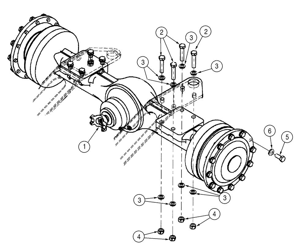 Схема запчастей Case 621D - (06-22) - AXLE, FRONT - MOUNTING (06) - POWER TRAIN