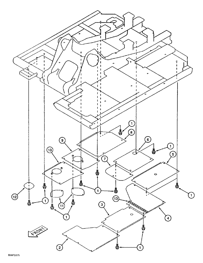 Схема запчастей Case 9010B - (9-010) - TURNTABLE ACCESS COVERS, P.I.N. DAC01#2001 AND AFTER (09) - CHASSIS