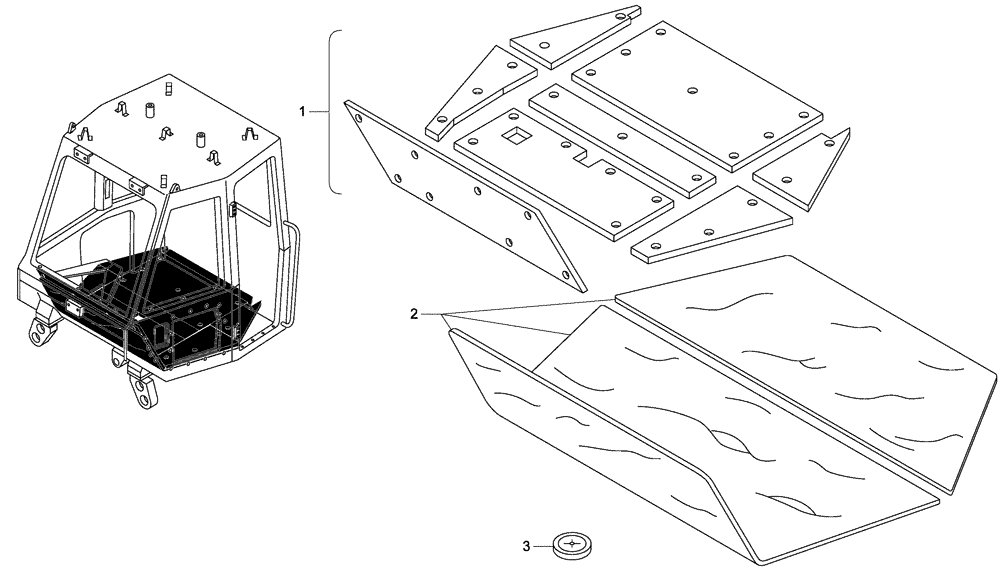 Схема запчастей Case 330B - (51A00001284[001]) - SOUND PROOF FLOOR PANELS, CAB (87365941)(87580533) (10) - Cab/Cowlings