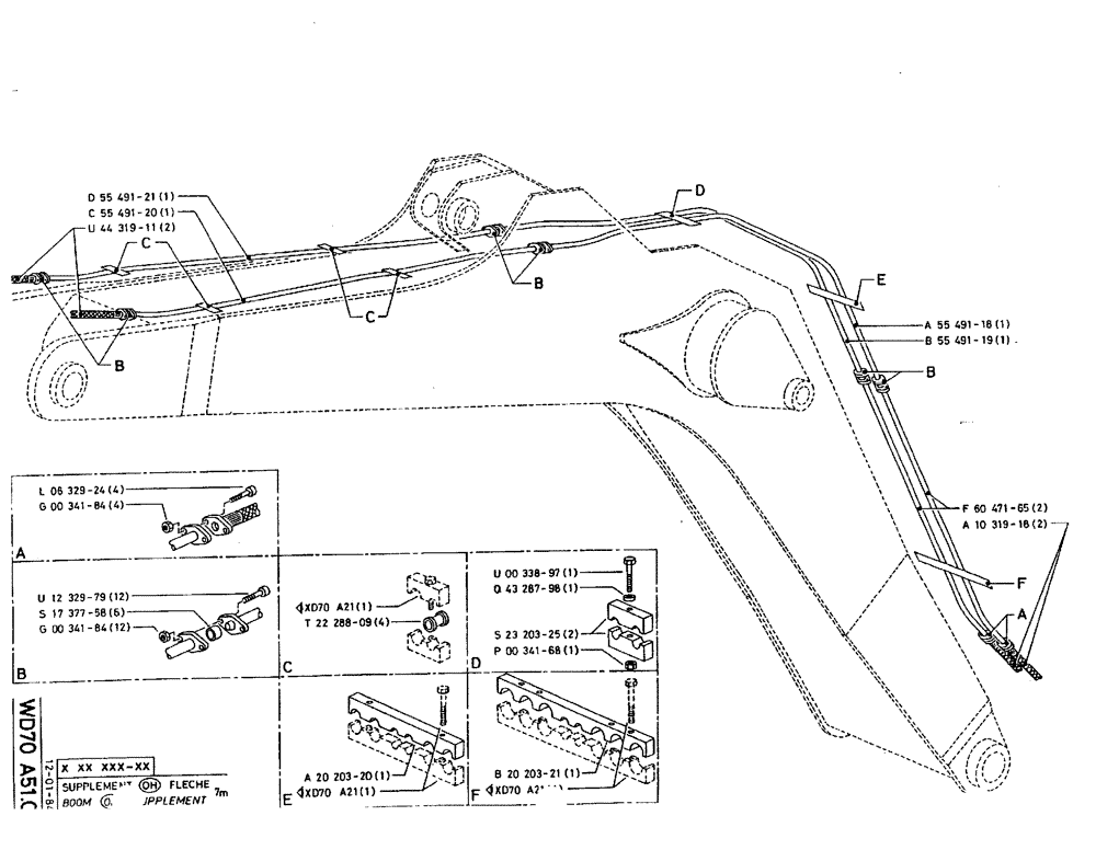 Схема запчастей Case 220B - (WD70 A51.0) - BOOM SUPPLEMENT - 7 M (09) - BOOMS